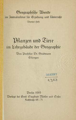 Cover for Pflanzen und Tiere im Lehrgebäude der Geographie.