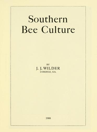 Cover for Southern bee culture