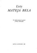 Cover for Listy Mateja Bela