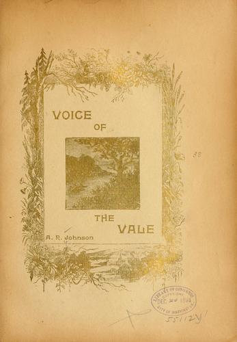 Cover for Voice of the vale