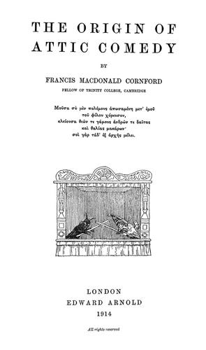 Cover for The origin of Attic comedy