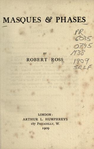 Cover for Masques & phases.