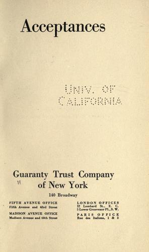 Cover for Acceptances.