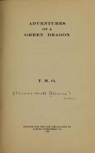Cover for Adventures of a green dragon