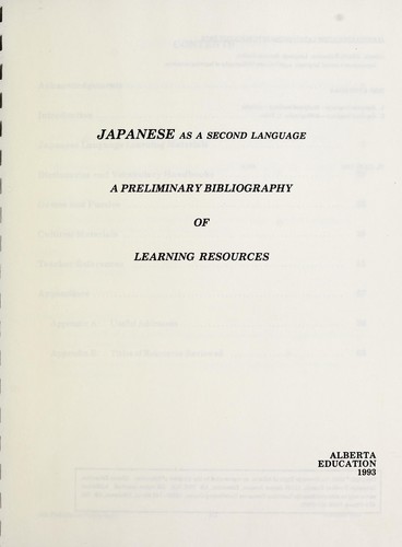 Cover for Japanese as a second language