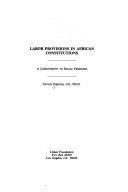 Cover for Labor provisions in African constitutions