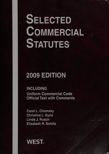 Cover for Selected commercial statutes