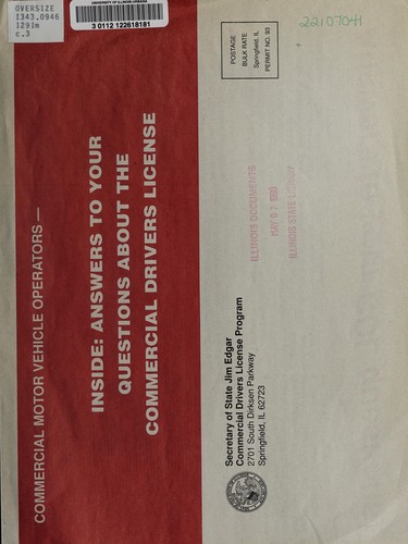 Cover for An important message from Secretary of State Jim Edgar