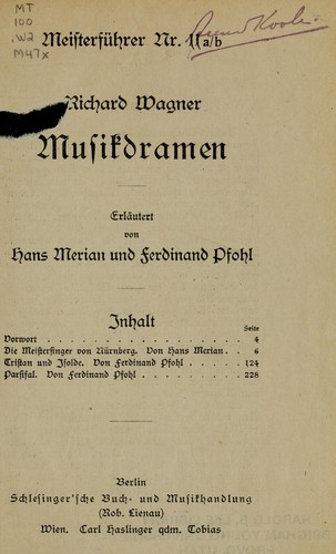 Cover for Richard Wagner