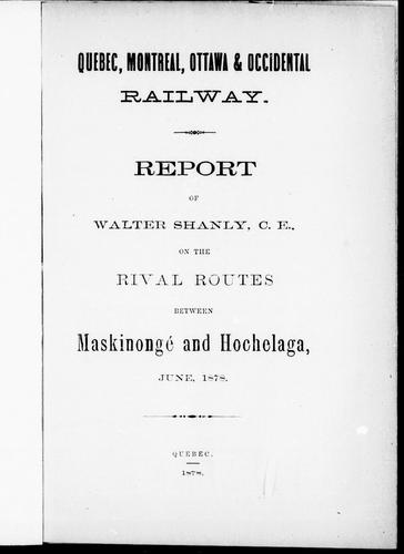 Cover for Quebec, Montreal, Ottawa & Occidental Railway