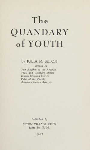 Cover for The quandary of youth