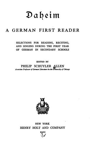Cover for Daheim, a German first reader