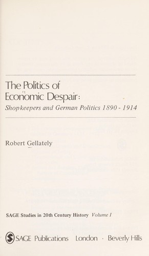 Cover for The politics of economic despair