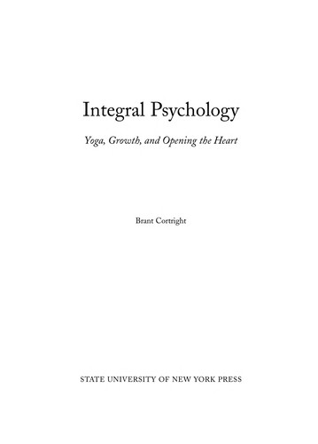 Cover for Integral psychology