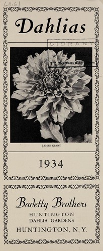 Cover for Dahlias, 1934