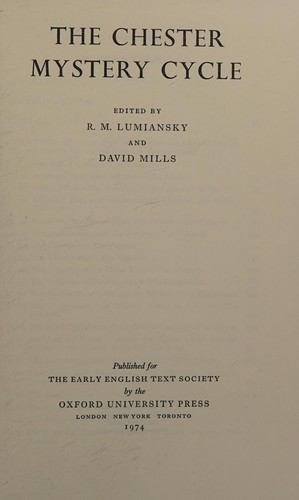 Cover for The Chester mystery cycle