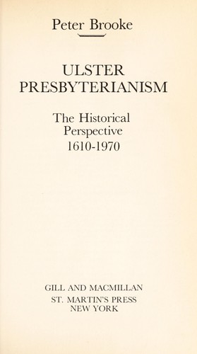 Cover for Ulster Presbyterianism