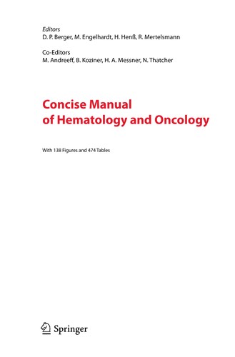 Cover for Concise manual of hematology and oncology