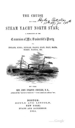 Cover for The cruise of the steam yacht North Star