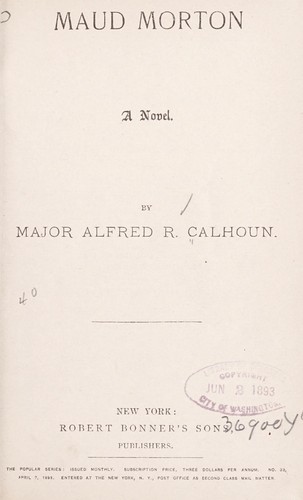 Cover for Maud Morton