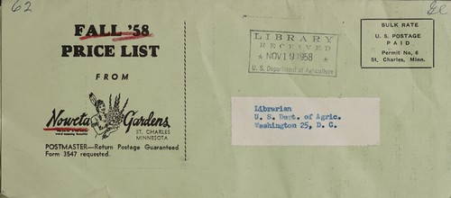 Cover for Fall '58 price list