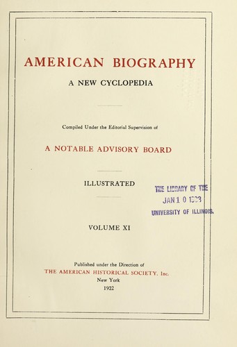 Cover for American biography
