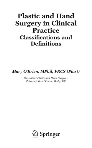 Cover for Plastic & Hand Surgery in Clinical Practice