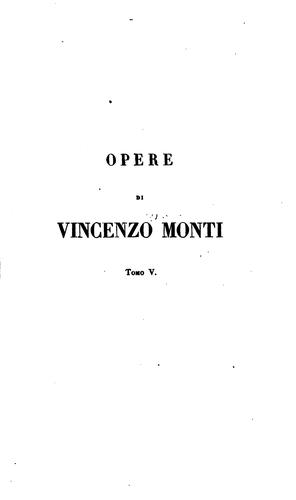 Cover for Opere di Vincenzo Monti ...
