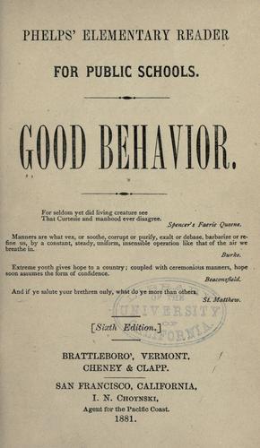 Cover for Good behavior ...