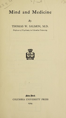 Cover for Mind and medicine