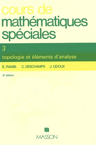 Cover for Topologie et éléments d'analyse