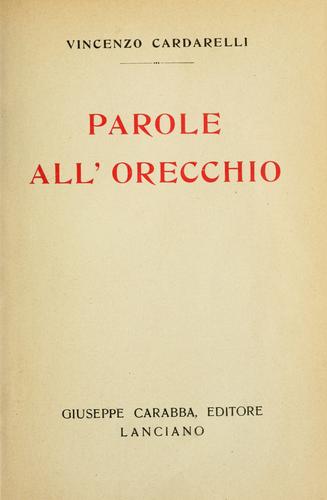 Cover for Parole all'orecchio.