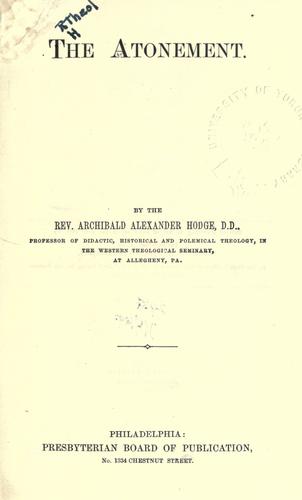 Cover for The atonement