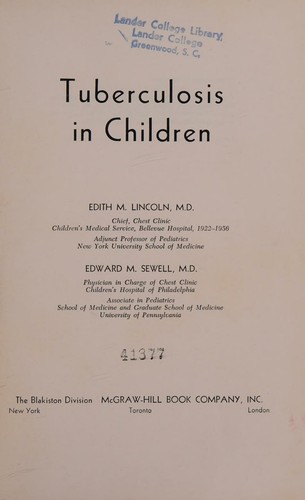 Cover for Tuberculosis in children