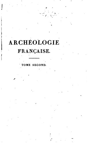 Cover for Archéologie française