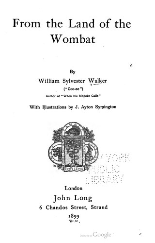 Cover for From the Land of the Wombat