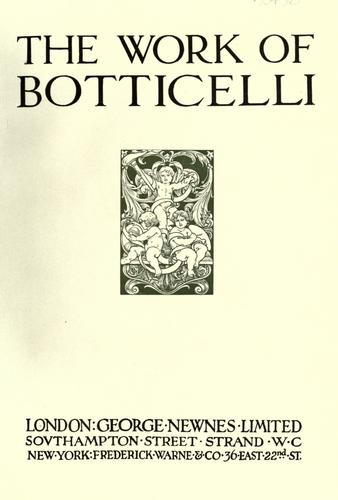 Cover for The work of Botticelli.