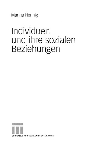 Cover for Individuen und ihre sozialen Beziehungen