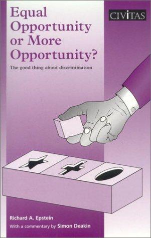 Cover for Equal Opportunity or More Opportunity?