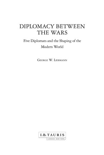 Cover for Diplomacy between the wars