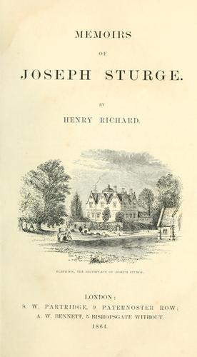 Cover for Memoirs of Joseph Sturge.