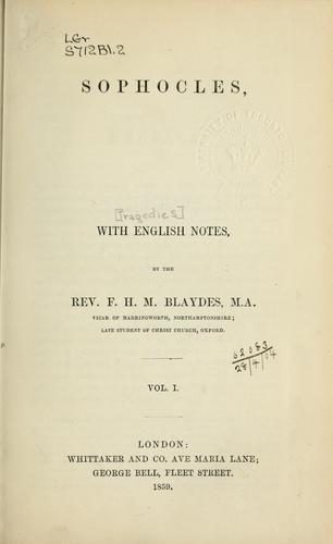 Cover for Sophocles