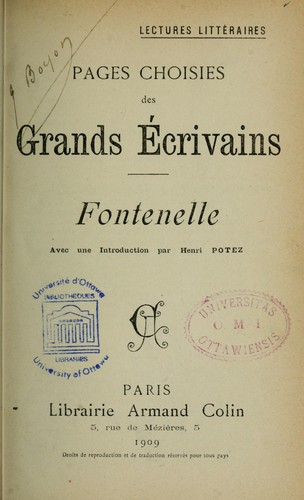Cover for Pages choisies
