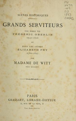 Cover for Scénes historiques : grands serviteurs
