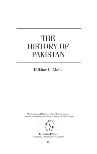 Cover for The history of Pakistan