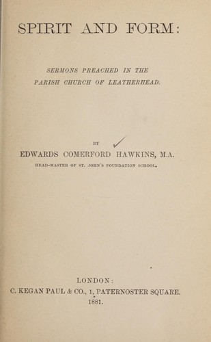 Cover for Spirit and form
