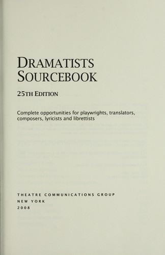 Cover for Dramatists sourcebook