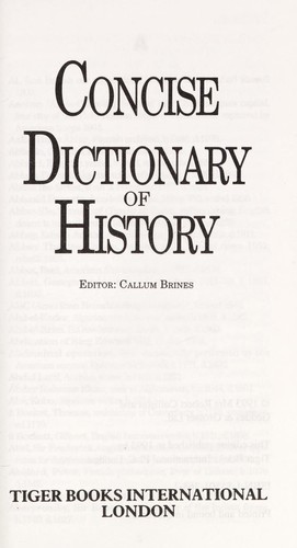 Cover for Dictionary of History.