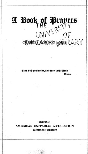 Cover for A book of prayers