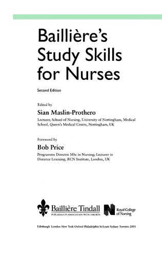 Cover for Baillière's study skills for nurses